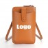 Custom logo Ladies Zip Mobile Phone Purse Small Shoulder Bags Women'S Mini Crossbody Cowhide Genuine Leather Bag